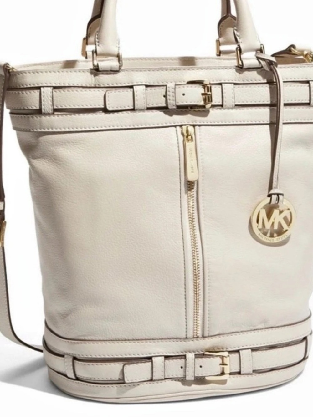 Michael Kors Kingsbury Bucket Bag Tote in light gray